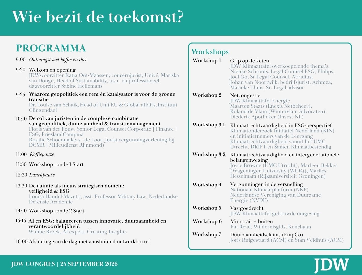 JDW congres 2026 programma